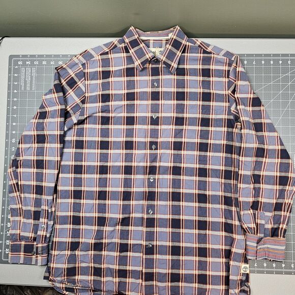 Vintage Timberland Shirt Mens Large Plaid Work Outdoors Logger Preppy Heritage - Picture 1 of 11
